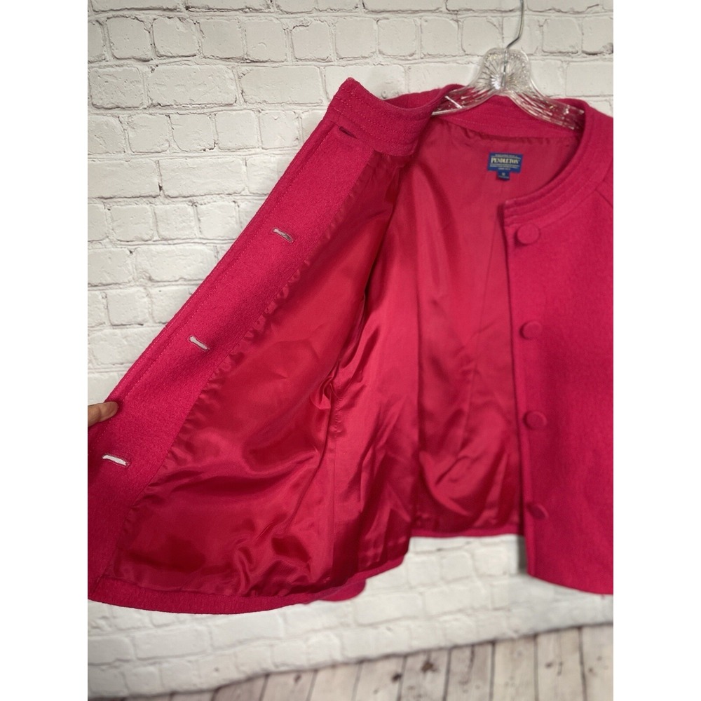 PENDLETON pink jacket Blazer jacket‎ Wool full fr… - image 3